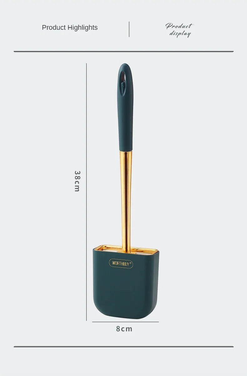 Escova de banheiro de silicone de luxo para parede com suporte