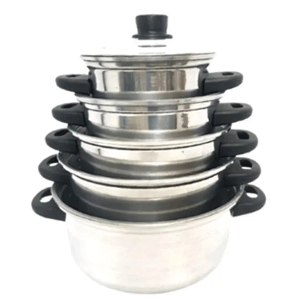 5 Pieces Cooker Set Kit + 3 Pieces Polished Mugs Set