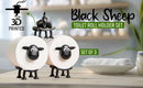 1pcs Sheep Toilet Roll Holder - Funny Toilet Paper Holder Free Standing Bathroom Set - 3D Printed Black Sheep Loo Roll Holder