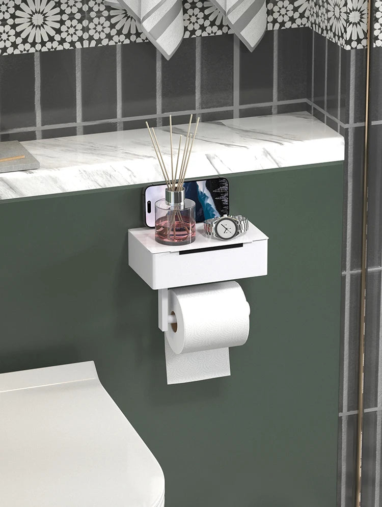 Tissue holder, non perforated toilet paper holder, bathroom privacy tissue box, roll paper holder, wet wipe box