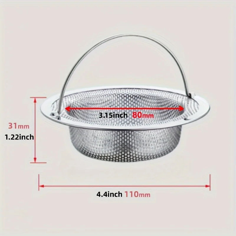 Premium Stainless Steel Kitchen Sink Strainers Anti-Clogging Mesh Drain Stoppers with Deep Baskets,Dishwasher Safe