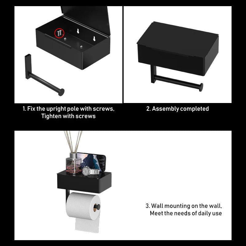 Tissue holder, non perforated toilet paper holder, bathroom privacy tissue box, roll paper holder, wet wipe box