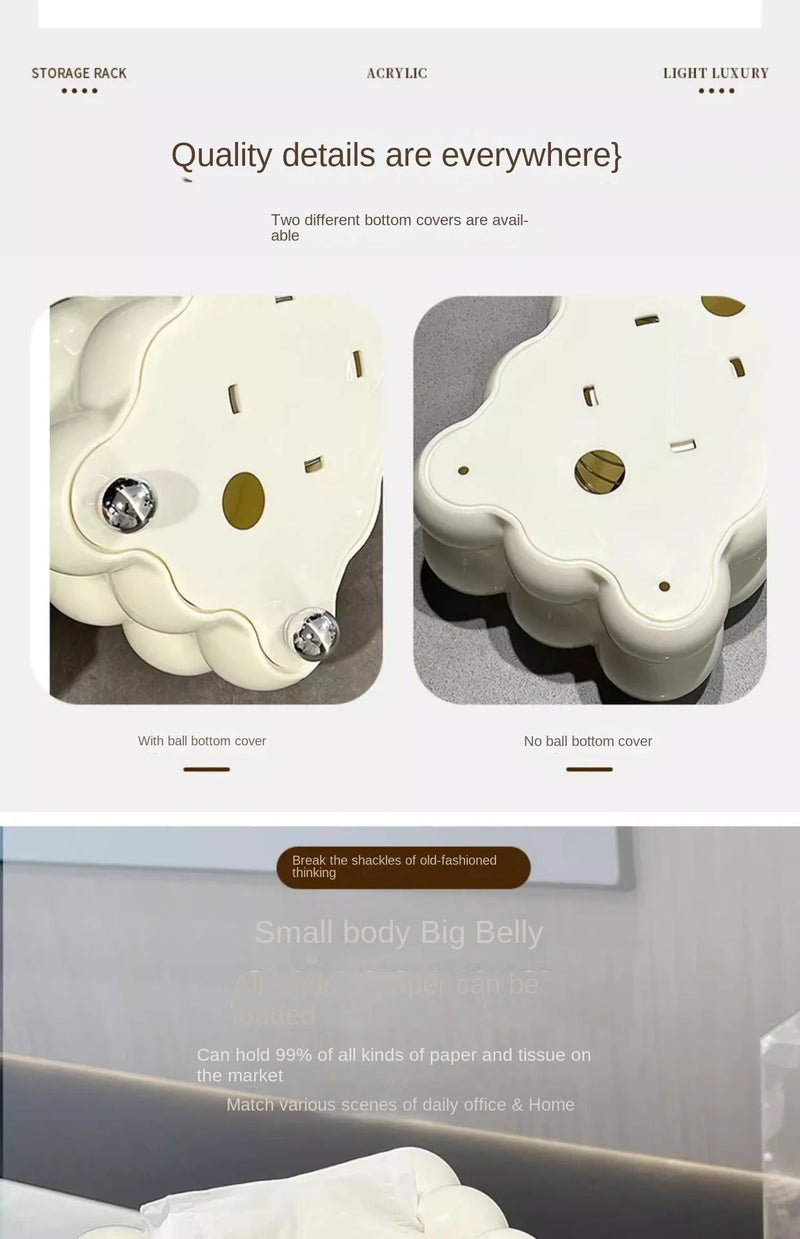 Cloud Design Tissue Boxes Storage Napkin Holder Paper Case Organizer Ornament Craft Desktop Tissue Holder Kitchen Tissue Box