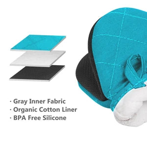 1 Pair Kitchen Oven Gloves High Heat Resistant Short Oven Mitts with Non-Slip Grip Surfaces and Hanging for BBQ Baking Cooking