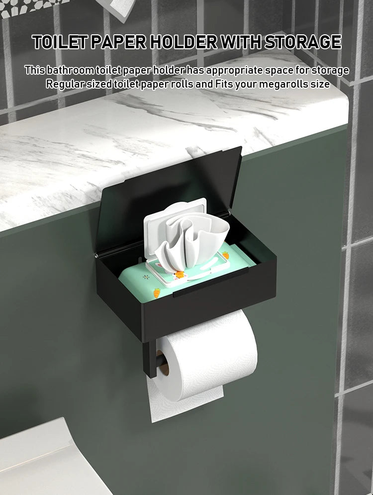 Tissue holder, non perforated toilet paper holder, bathroom privacy tissue box, roll paper holder, wet wipe box