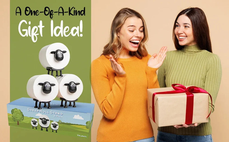 1pcs Sheep Toilet Roll Holder - Funny Toilet Paper Holder Free Standing Bathroom Set - 3D Printed Black Sheep Loo Roll Holder