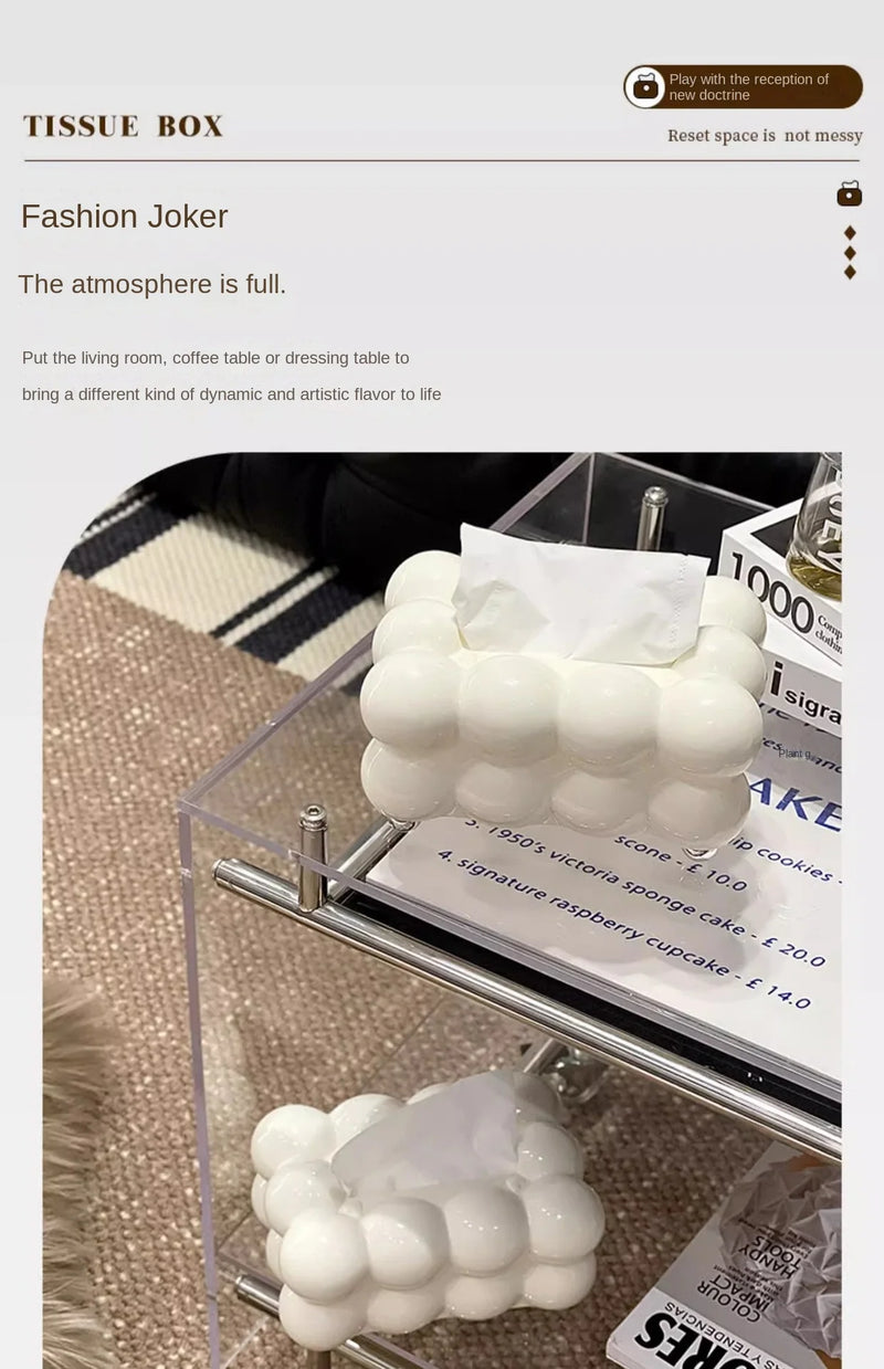 Cloud Design Tissue Boxes Storage Napkin Holder Paper Case Organizer Ornament Craft Desktop Tissue Holder Kitchen Tissue Box