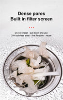 Stainless Steel Kitchen Sink Strainer Plug Close Hole Basin Sink Drain Filter Basket With Handle Drain Kitchen Accessories