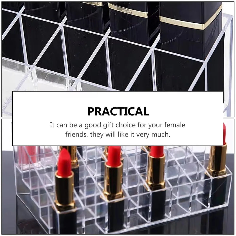 Clear 9-40 Grid Lipstick Stand Case Makeup Organizer Storage Box Lipstick Display Stand Holder Cosmetic Jewelry Organizer Box