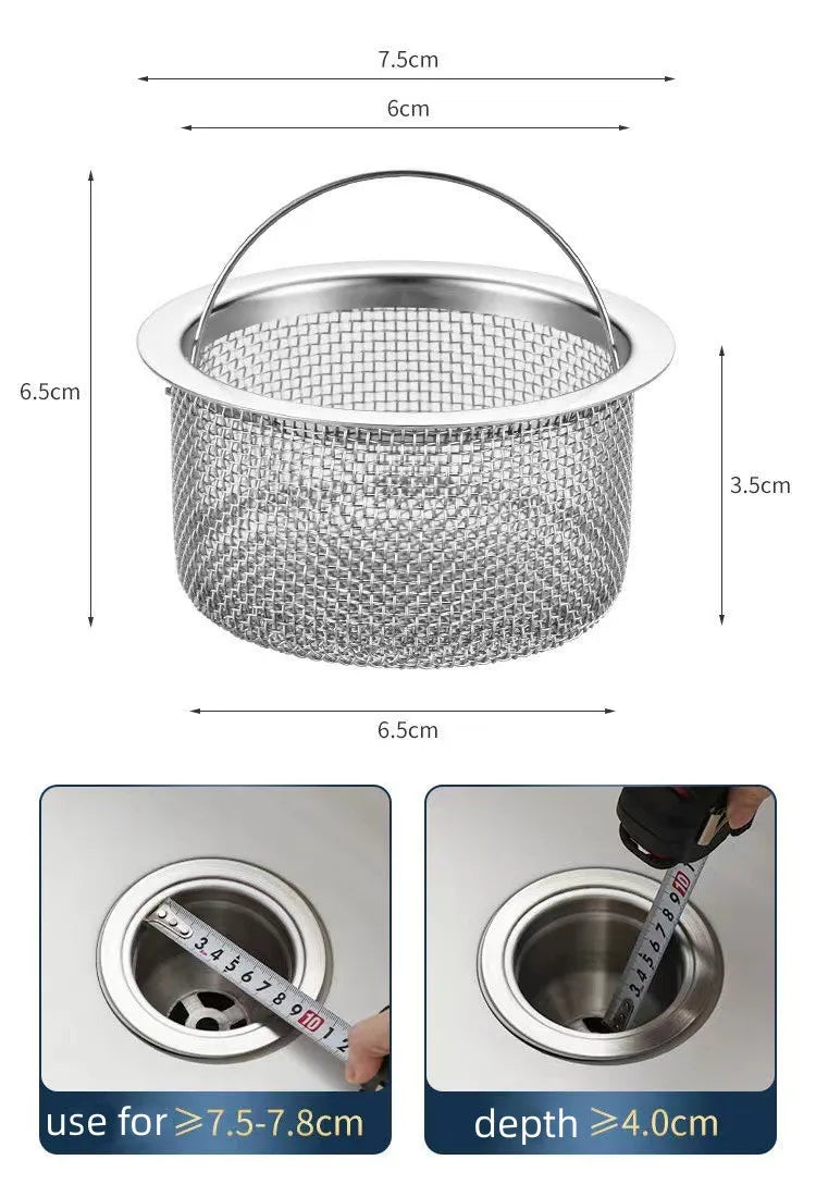 1PCS Stainless Steel Bathtub Hair Catcher Stopper Shower Drain Filter Trap Sink Strainer Basin Plug Kitchen Bathroom Accessories
