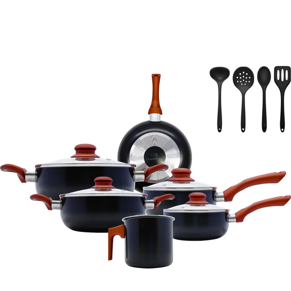 Luxury Vegas 10 PCs Non-stick Ceramic Cookware Set Easy to Clean Kitchen Utensils-Casambiente