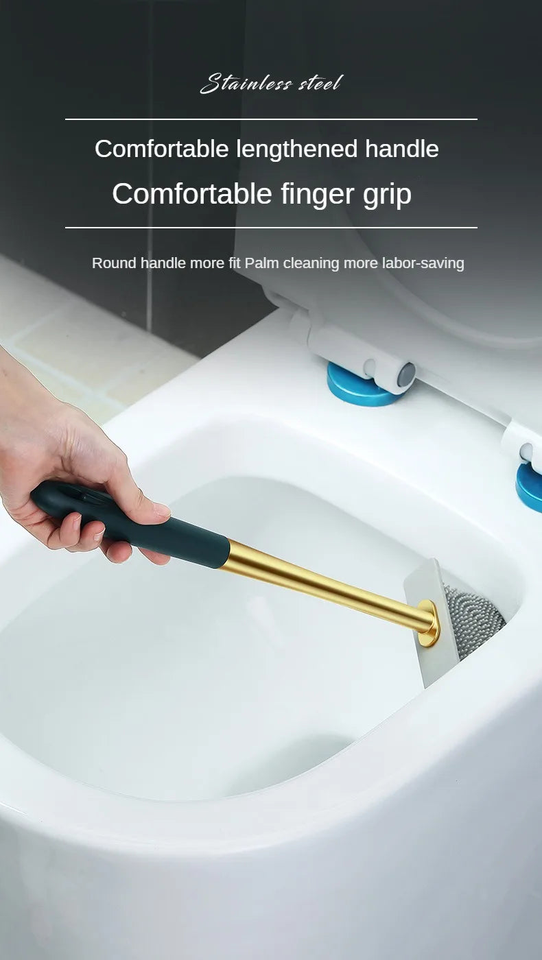 Escova de banheiro de silicone de luxo para parede com suporte