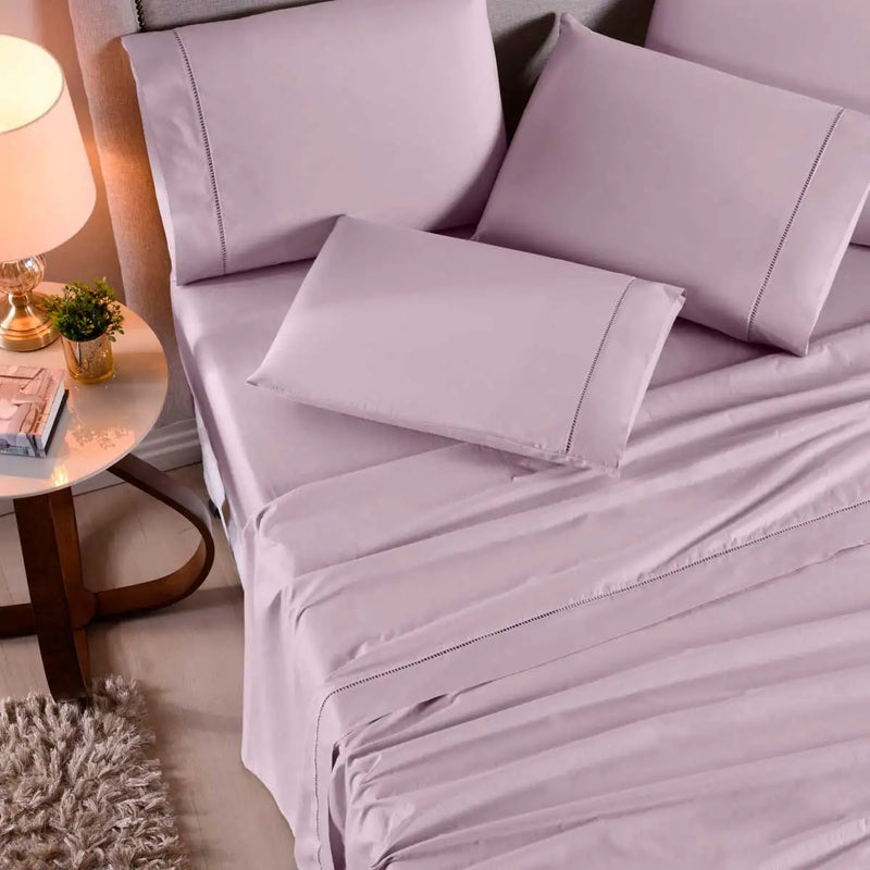 Queen Sheet Set 4 Pieces Cotton Percal 400 Yarn Soft Touch With Elastic