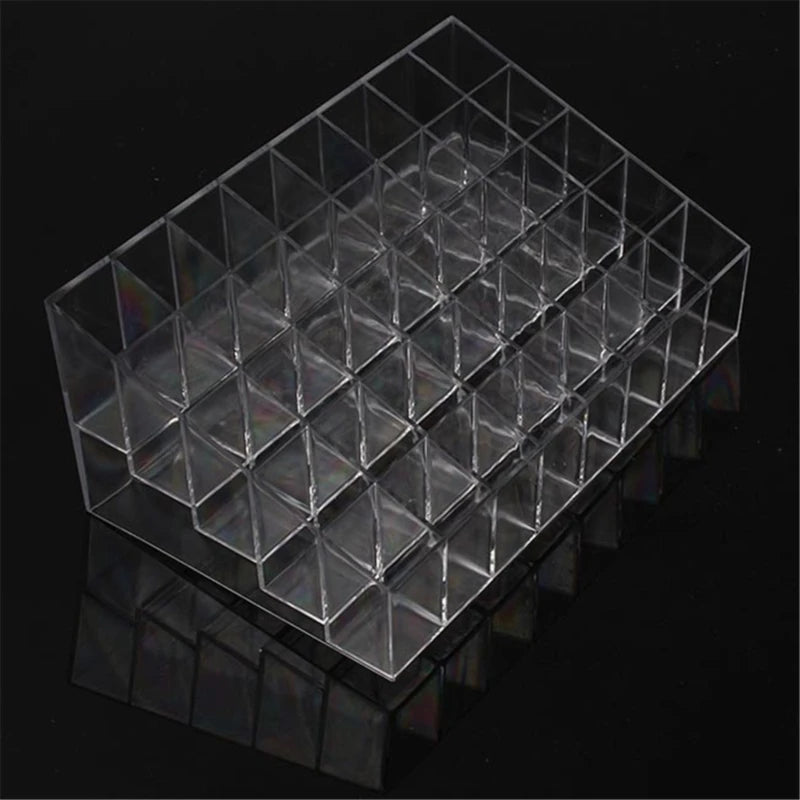 Clear 9-40 Grid Lipstick Stand Case Makeup Organizer Storage Box Lipstick Display Stand Holder Cosmetic Jewelry Organizer Box