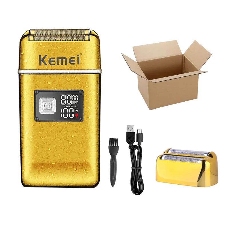 Kemei TX8 All-metal Electric Shaver Men Electric Razor Rechargeable Beard Shaver Floating Hair Trimmer Shaving Machine 8000RPM