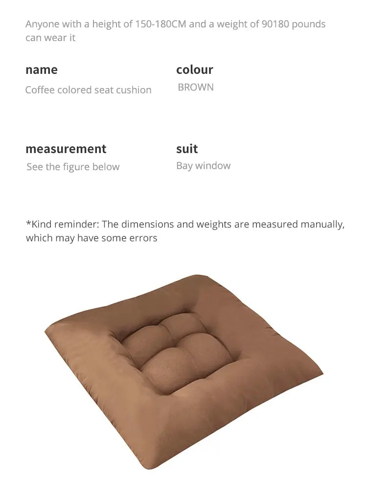 Linen Cushion Pearl Cotton Square Stool Backrest Pillow Home Office Computer Chair Protective Mat Seat Pad Buttocks Chair Mat