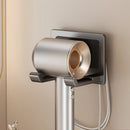 Suporte de secador de cabelo de parede compatível com organizador de metal com almofada antiderrapante, organizador de acessórios para prateleiras de banheiro de quarto