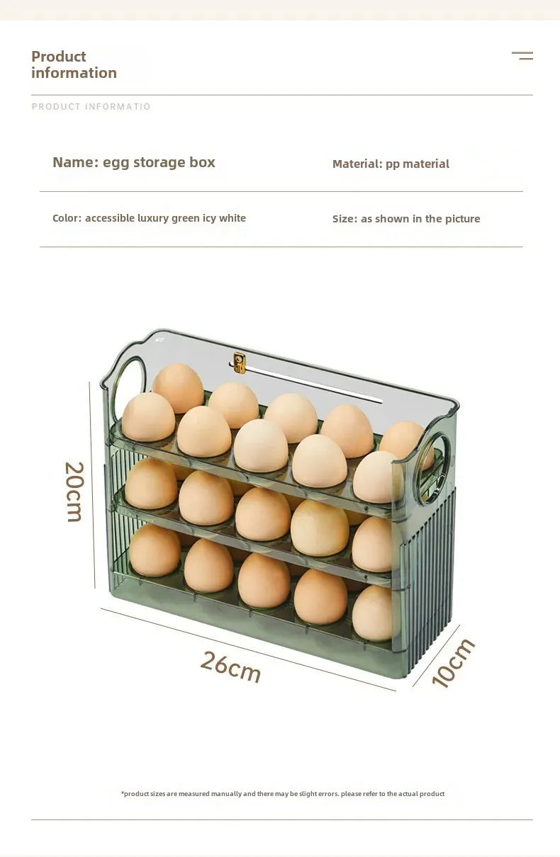 Egg Storage Box Automatic Turning Preservation Box For Fridge Side Door Kitchen Special Egg Holder Support Wholesale