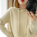 Hooded Sweater Woman Autumn Winter Long Sleeve Warm Bottoming Shirt Solid Casual Pullovers Knit Tops Korean Fashion Jumper 2025