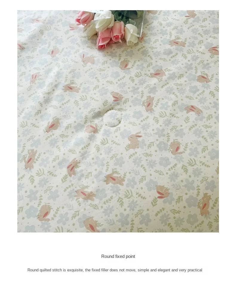 Pure Cotton Summer Cooling Duvet Four-Piece Set Lace Soybean Fiber Airable Cover