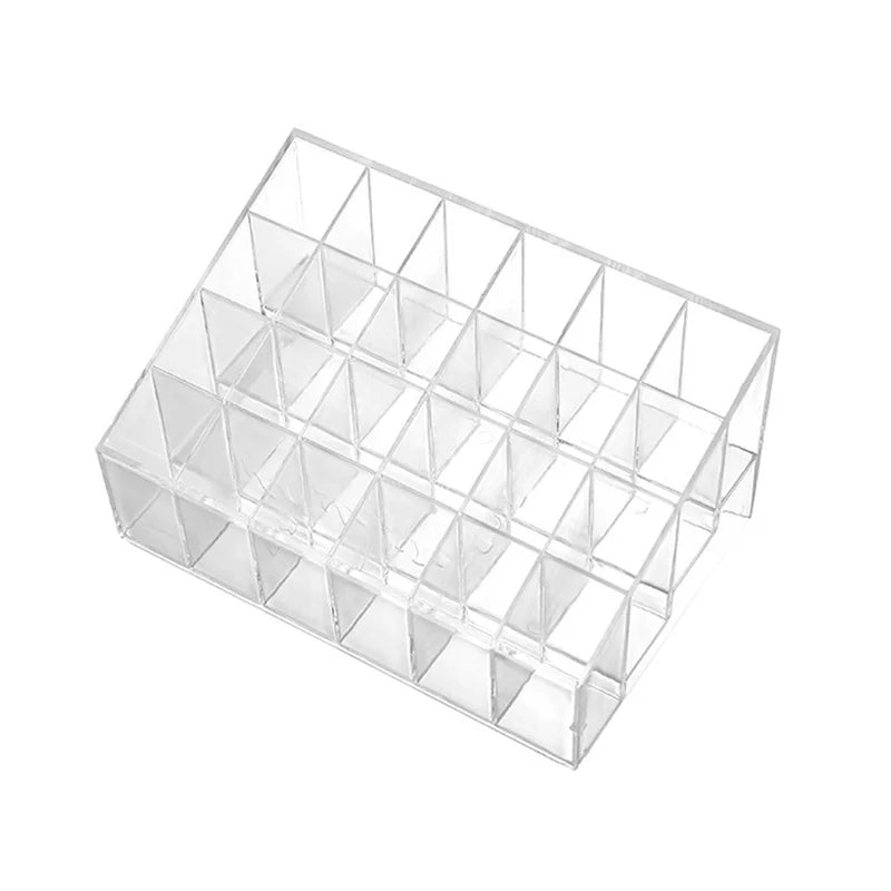 Clear 9-40 Grid Lipstick Stand Case Makeup Organizer Storage Box Lipstick Display Stand Holder Cosmetic Jewelry Organizer Box