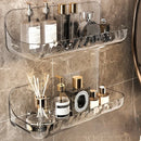 Bathroom Toiletries Shelf Perforation-free Wall-mounted Skin Care Products Wall Toiletry Table Transparent Storage Box