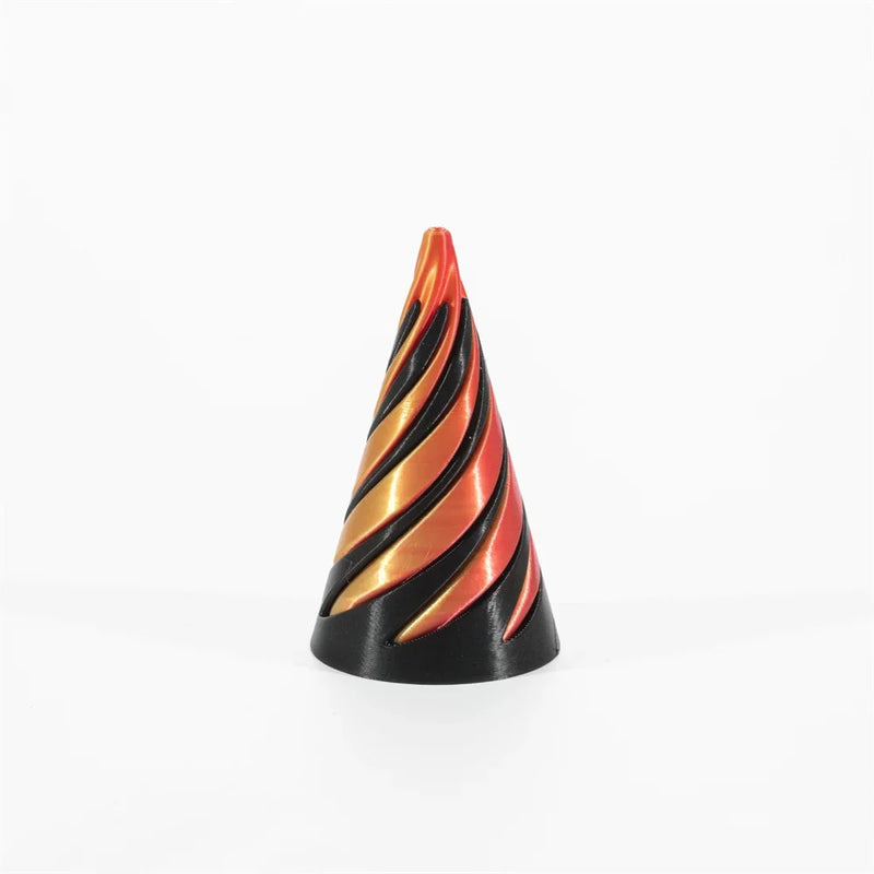 3D Printed Spiral Cone Toy Impossible Pyramid Passthrough Sculpture Pass Through Pyramid Toy Mini Vortex Thread Illusion