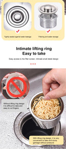 Stainless Steel Kitchen Sink Strainer Plug Close Hole Basin Sink Drain Filter Basket With Handle Drain Kitchen Accessories