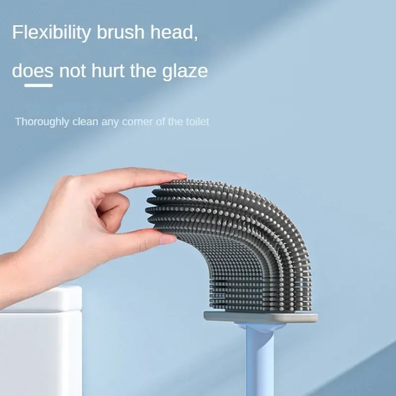 Escova de banheiro de silicone de luxo para parede com suporte