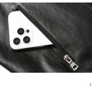 2025 new men's trendy coat leather jacket, PU jacket, black, light green optional, Asian size M-7XL