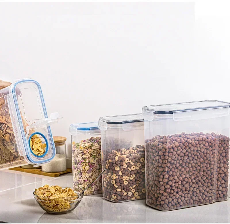 Food Storage Containers with Lids Stackable Treat Box Containers for Kitchen Pantry Organization Containers for Rice Dispenser