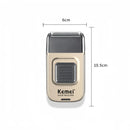 Kemei KM-TX11 Portable Electric Shaver – Reciprocating Blades,Arc-Shaped Foil,USB Rechargeable & Plug-in Dual Use, Beard Trimmer