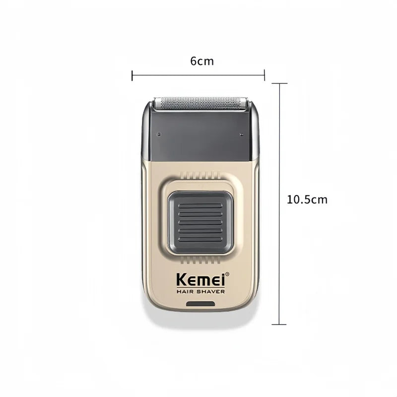 Kemei KM-TX11 Portable Electric Shaver – Reciprocating Blades,Arc-Shaped Foil,USB Rechargeable & Plug-in Dual Use, Beard Trimmer