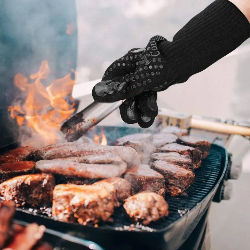 Universal Anti-Slip Heat-Resistant Barbecue Oven Gloves Fireproof Kitchen Cooking Gloves Suitable for High Temperatures up to 80