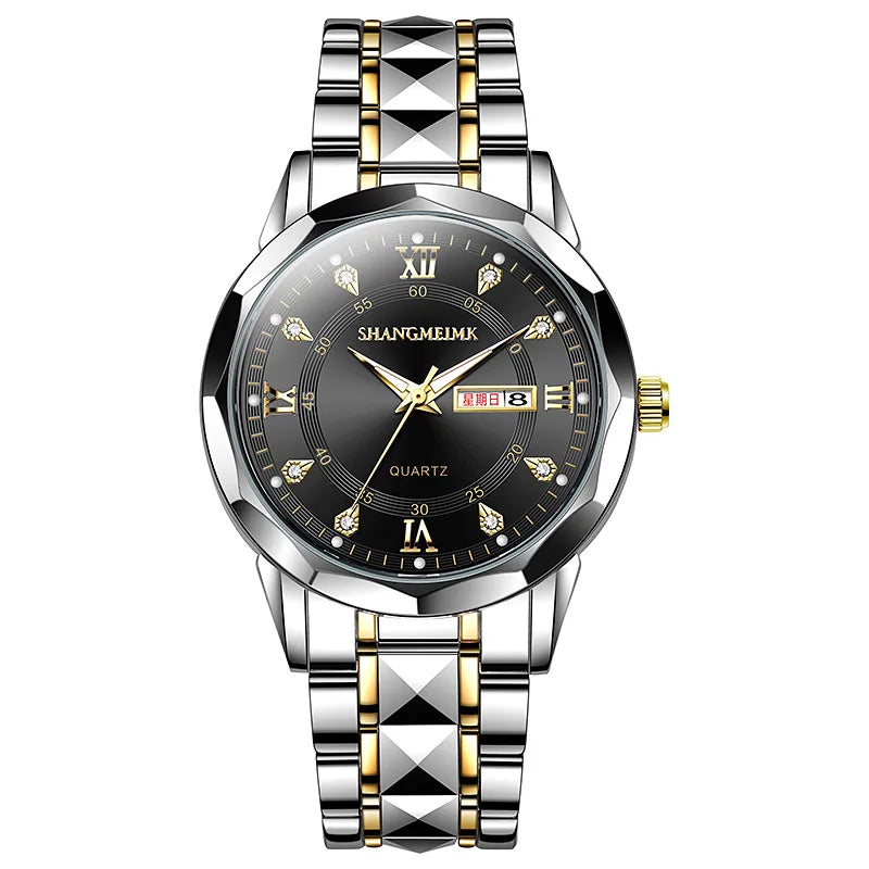 High-grade waterproof luminous new men's watch steel belt quartz watch live burst male wristwatch men watch