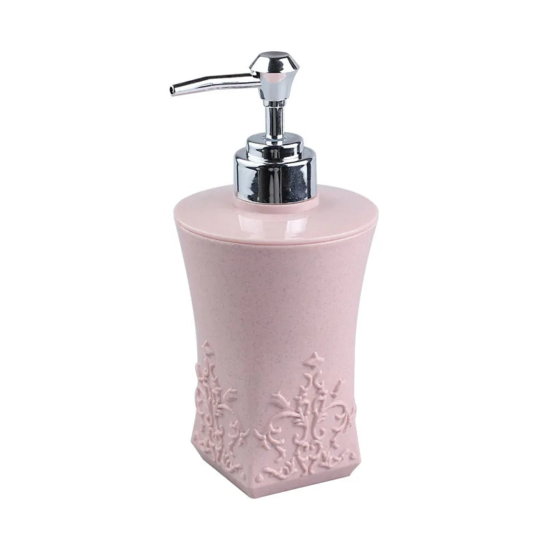Fashion Stained Carved Glass Liquid Soap Dispenser Bathroom Sanitizer Bottle Hand Pump Emulsion Shampoo Bath Shower Gel Press