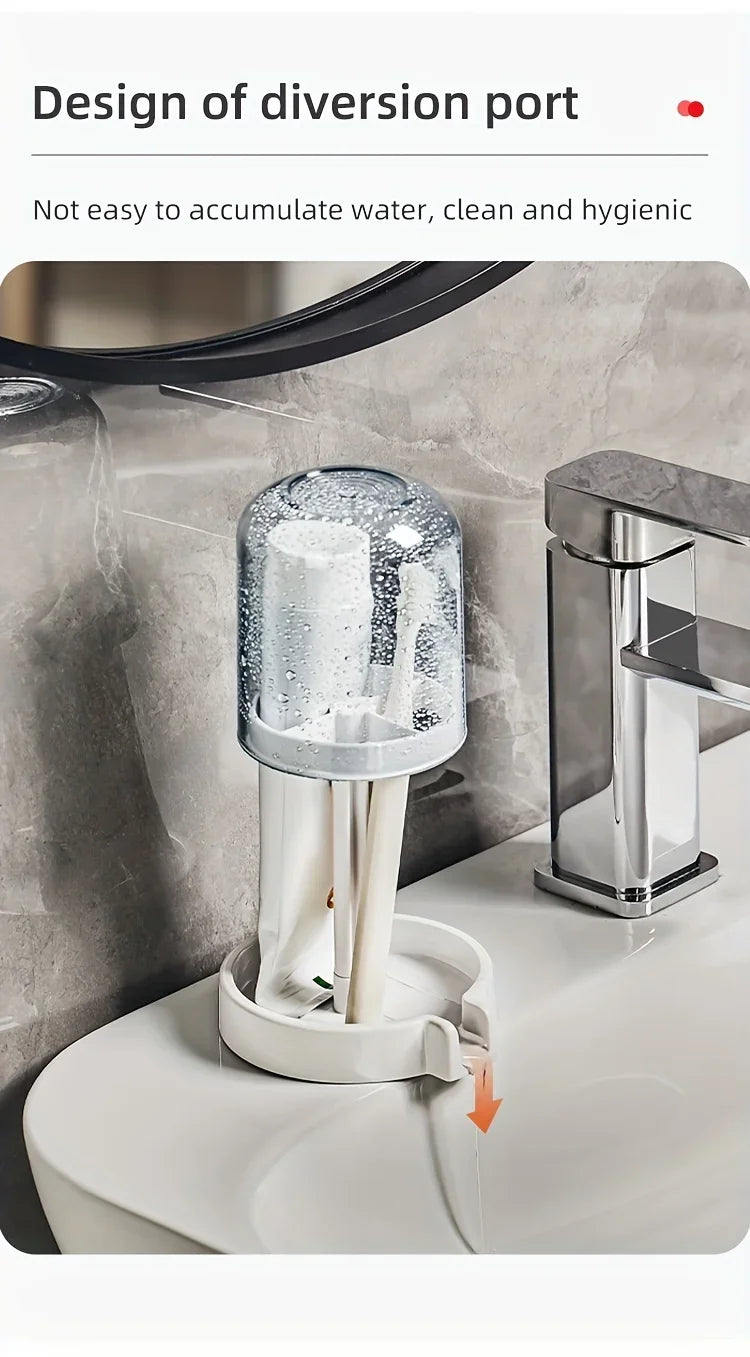 Suporte para escova de dentes com tampa de poeira,