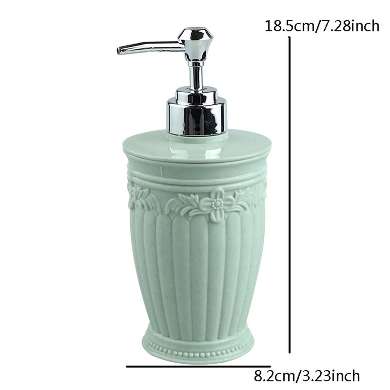 Fashion Stained Carved Glass Liquid Soap Dispenser Bathroom Sanitizer Bottle Hand Pump Emulsion Shampoo Bath Shower Gel Press