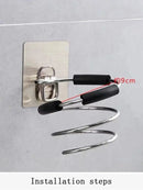 Bathroom Hair Dryer Holder Blower Home Organizer Adhesive Wall Mounted Nail Free No Trace Stickers Hair Care Dryer Storage Rack