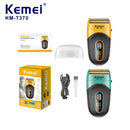Kemei KM-T370 Shaving Machine Men Beard Trimmer Professional Waterproof Electric Foil Shaver Barber 3 Blades USB Charging Razor