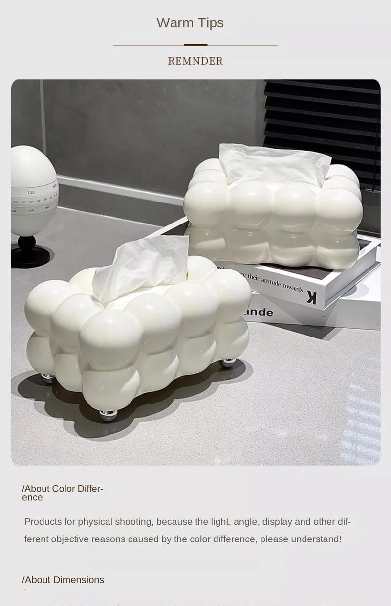 Cloud Design Tissue Boxes Storage Napkin Holder Paper Case Organizer Ornament Craft Desktop Tissue Holder Kitchen Tissue Box