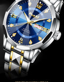 POSHI Men's Watch Date Week Fashion Watch Men Original Waterproof Non-mechanical Luminous Dual Calendar Quartz Wristwatch