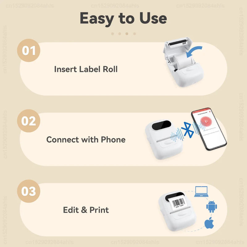 Mini Label Printer Marklife P50 Portable Thermal Printer Self Adheisve Sticker Machine Bluetooth Wireless Label Maker No Ink