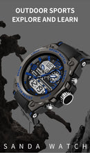 SANDA Men Sports Quartz Watches Dual Display LED Electronic Digital Wristwatches Waterproof Military Watch Relogios Masculino