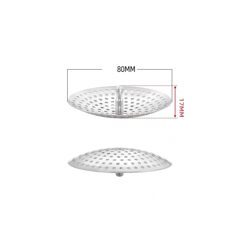 Kitchen Sink Strainer Stopper Stainless Steel Replacement Drain Filter Bathtub Hair Catcher Waste Hole Trap Bathroom Accessories