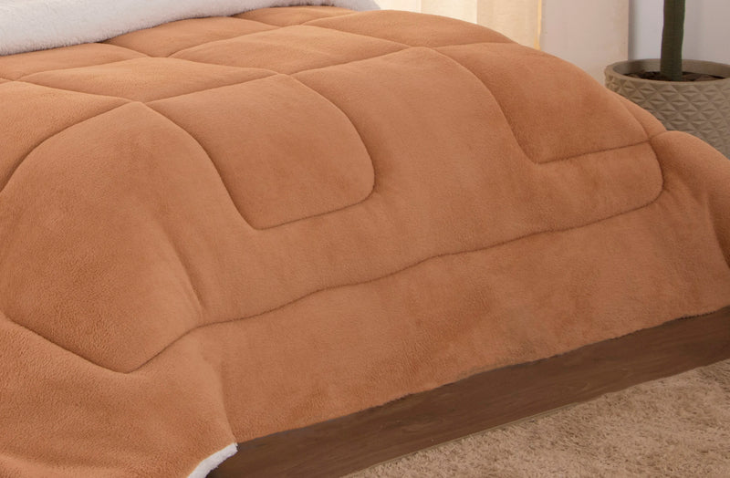 Single Sherpa Lamb Covered Duvet C/ Soft Caramel