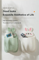 1pc Cute Rabbit Storage Rack No Punching Marking Required Makeup Brush Storage Box Bathroom Wall Mounted Toothbrush Holder