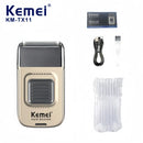Kemei KM-TX11 Portable Electric Shaver – Reciprocating Blades,Arc-Shaped Foil,USB Rechargeable & Plug-in Dual Use, Beard Trimmer