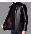 Winter new Haining leather leather jacket male middle-aged dad installed sheepskin casual big yards leather jacket coat padded