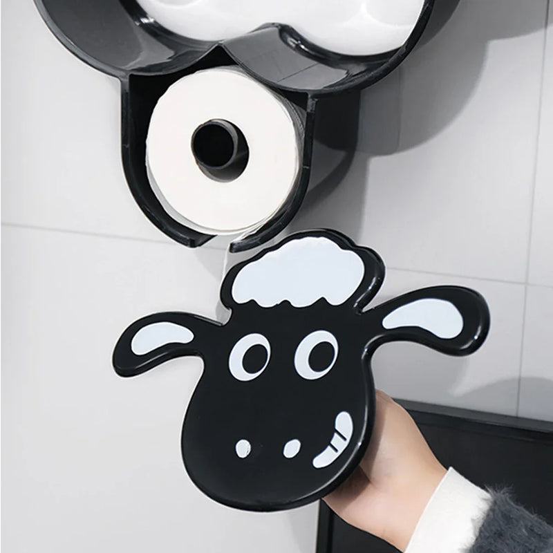 Wall Mounted Paper Storage & Organizer Sheep 7 Rolls Toilet Paper Stand Bathroom Decor Tissue Shelf Bathroom Decorative Hardware